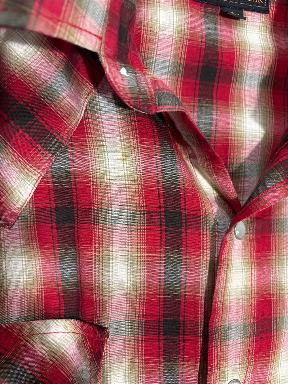 Vintage Plains Western Red Plaid Men's Shirt - Picture 4 of 9